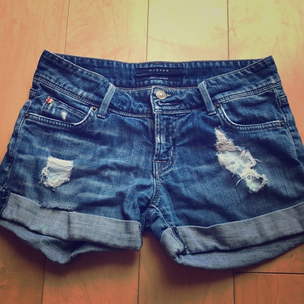 Hudson Jean Shorts Ripped Design Size 25